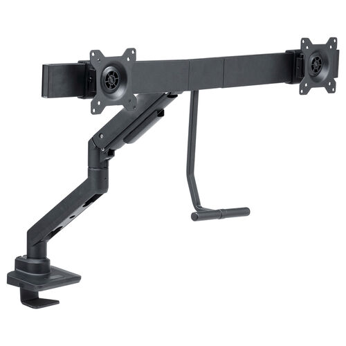 モニターアーム（デュアル・32インチ対応・クランプ・ハンドル付・ガス圧・耐荷重9kg・ブラック） EZ1-LACD005BK サンワサプライ