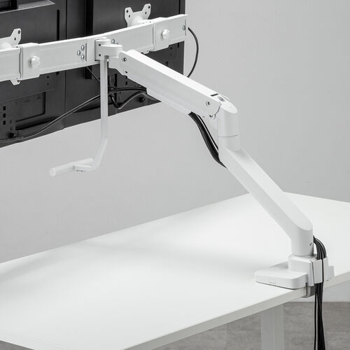 モニターアーム（デュアル・32インチ対応・クランプ・ハンドル付・ガス圧・耐荷重9kg・ホワイト） EZ1-LACD005W サンワサプライ