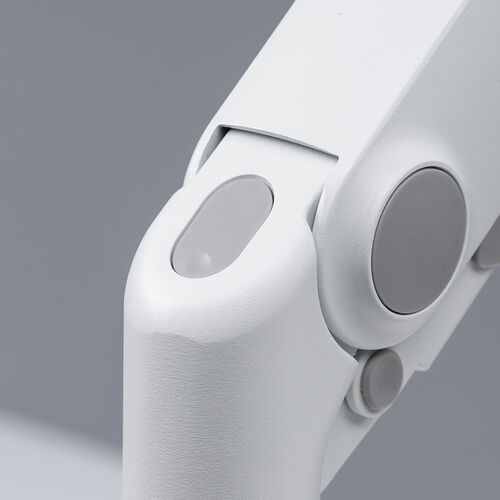 モニターアーム（デュアル・2画面・薄型クランプ・32インチ対応・ガススプリング式・耐荷重1～15kg・ホワイト）