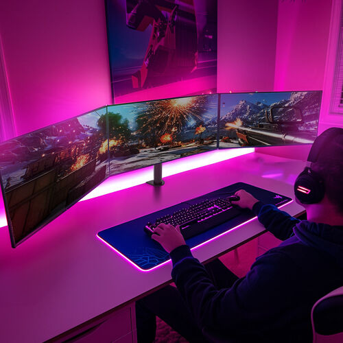 モニターアーム（3画面・トリプルディスプレイ・27インチ対応・横並び・クランプ・3台）