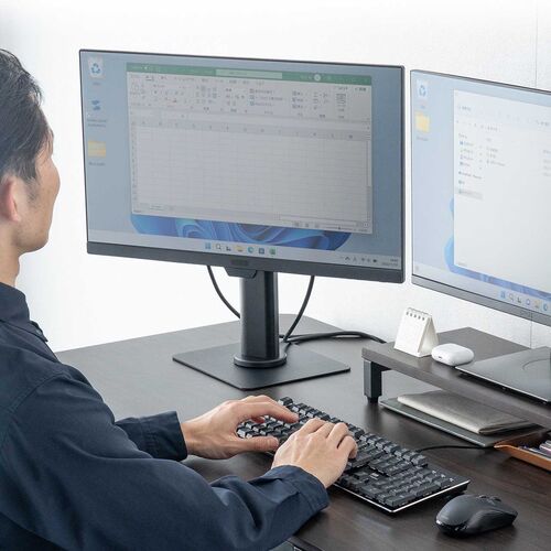 モニターアームスタンド（小型モニター用・360度回転卓上スタンド・VESA規格対応・24インチ・耐荷重5kg）