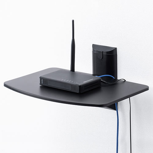 壁掛けラック（壁設置用棚・AV棚・プレーヤー設置・スピーカー棚・ブラック）