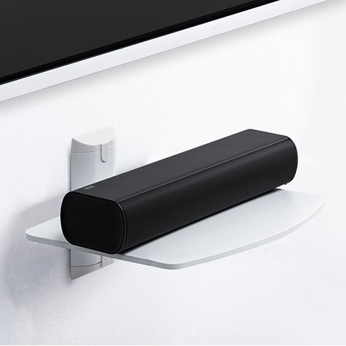 壁掛けラック（壁設置用棚・AV棚・プレーヤー設置・スピーカー棚・スチール・ホワイト）