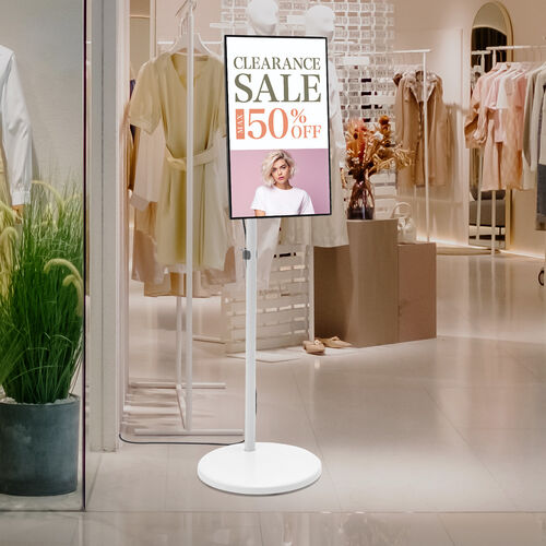 モニタースタンド（床置き・32インチ・キャスター付・ガス圧モニター・高さ調整・耐荷重10kg）