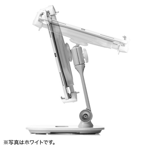 タブレットアームスタンド（6～13インチ対応・角度調整・回転可能・レジスタンド・ブラック）