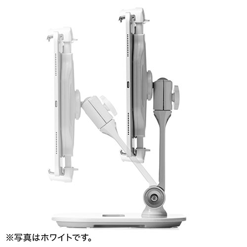 タブレットアームスタンド（6～13インチ対応・角度調整・回転可能・レジスタンド・ブラック）
