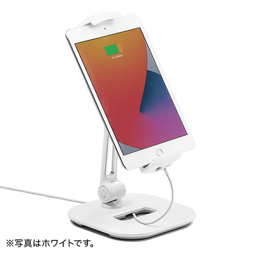タブレットアームスタンド（6～13インチ対応・角度調整・回転可能・レジスタンド・ブラック）