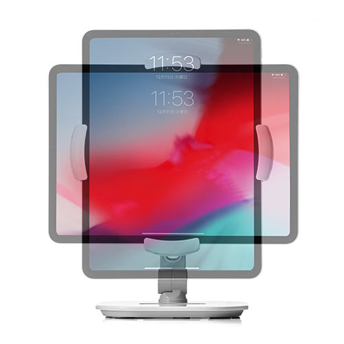 タブレットスタンド（iPad・アーム・回転・角度・高さ・アルミ）EZ1-LATAB013W サンワサプライ