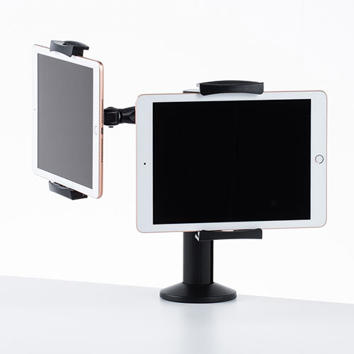 タブレットスタンド（アーム式・クランプ設置・2台同時設置・4.5