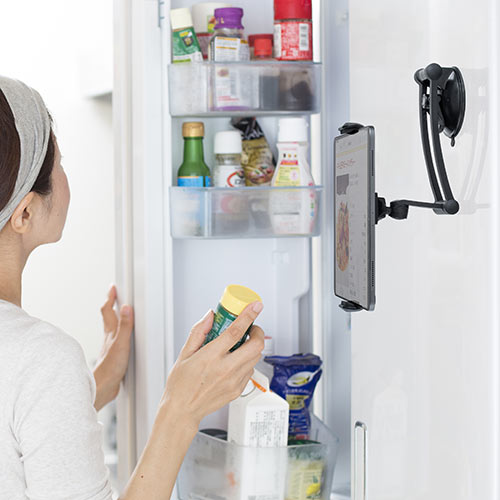 タブレットアーム（7~15インチ対応・吸盤取付・3関節・角度調整・回転可能・レジスタンド・POSレジ）