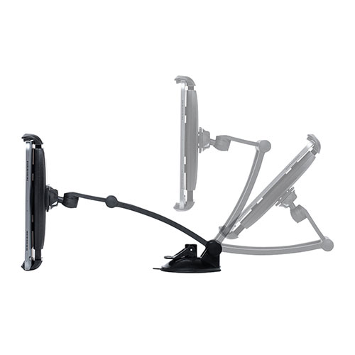 タブレットアーム（7~15インチ対応・吸盤取付・3関節・角度調整・回転可能・レジスタンド・POSレジ）