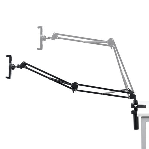 タブレットアームスタンド（寝ながら・アーム・スマホアーム・クランプ固定式・3関節・ベッドサイド取付可能・寝ながら・360度回転）