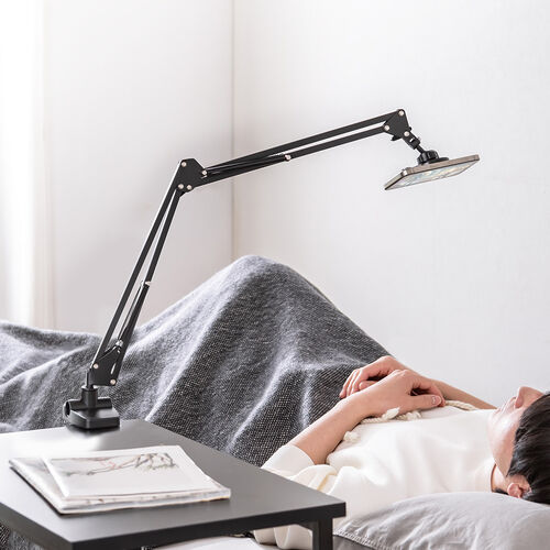 iPhone マグネット取付対応アームスタンド（寝ながら・アーム・クランプ固定式・3関節・ベッドサイド取付可能・360度回転）