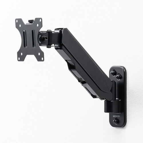 モニターアーム（壁設置・ガス圧式・32インチ対応・上下・左右調整・2関節・ブラック）LAW008