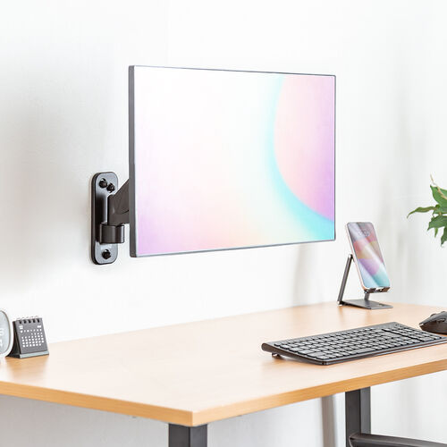 モニターアーム（壁設置・ガス圧式・32インチ対応・上下・左右調整・2関節・ブラック）LAW008