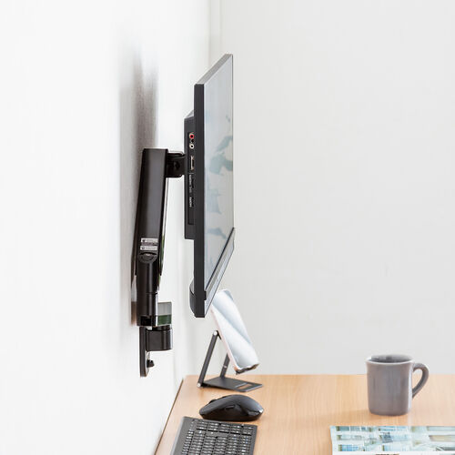 モニターアーム（壁設置・ガス圧式・32インチ対応・上下・左右調整・3関節・ブラック）