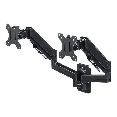 モニターアーム（デュアル・2画面・壁設置・ガス圧式・32インチ対応・上下・左右調整・耐荷重10kg・ブラック） EZ1-LAWD010 サンワサプライ