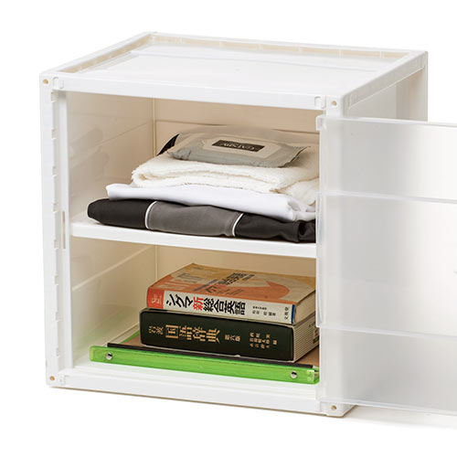 セキュリティーボックス（樹脂製・プラスチックロッカー・鍵付き・棚板付属・配線可能・軽量・縦横連結・スタッキング・工具不要・ホワイト）