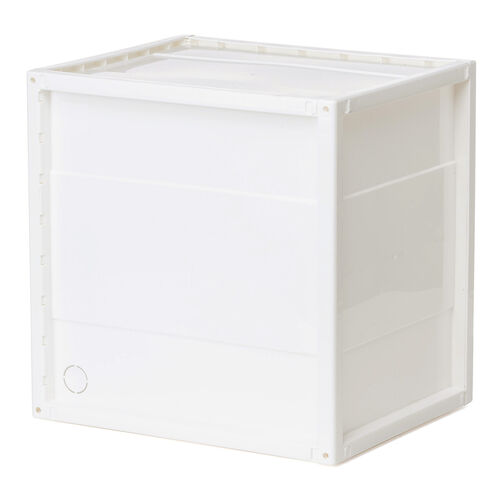 プラスチックロッカー（樹脂製セキュリティボックス・不透明タイプ・鍵付き・ホワイト・棚板付属・配線可能・軽量・縦横連結・スタッキング・工具不要・簡単組立）