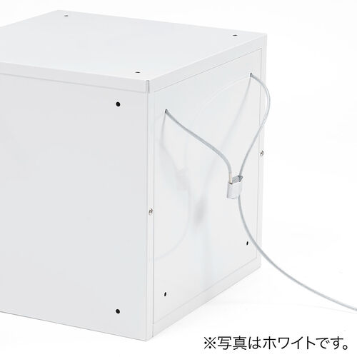 セキュリティボックス（小型・スチール製・鍵付き・ブラック・ロッカー・ブックトレー付き・スタッキング可能・簡単組立・A4・書類・セキュリティワイヤー）