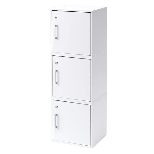 キューブボックス 小型 ロッカー セキュリティボックス 鍵付き 木製 スタッキング可能 簡単組立 A4 書類 貴重品 収納