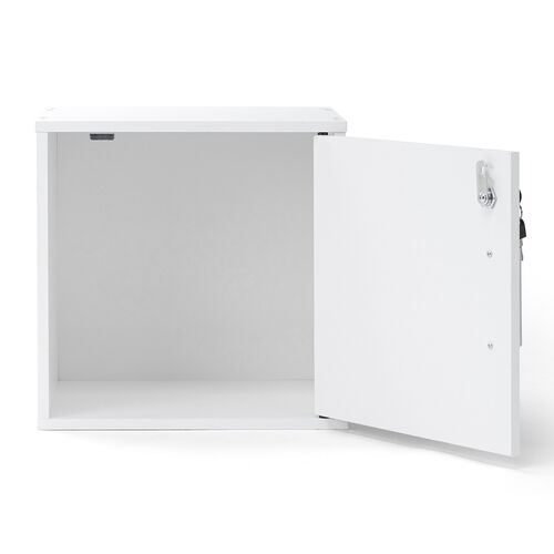 キューブボックス 小型 ロッカー セキュリティボックス 鍵付き 木製 スタッキング可能 簡単組立 A4 書類 貴重品 収納