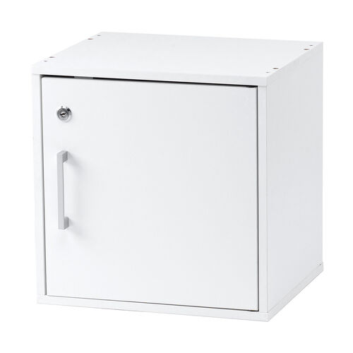 キューブボックス 小型 ロッカー セキュリティボックス 鍵付き 木製 スタッキング可能 簡単組立 A4 書類 貴重品 収納