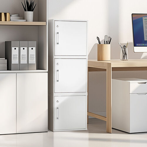 キューブボックス 小型 ロッカー セキュリティボックス 鍵付き 木製 スタッキング可能 簡単組立 A4 書類 貴重品 収納