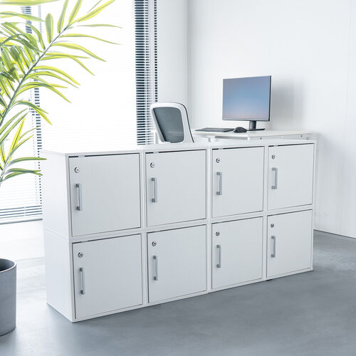 キューブボックス 小型 ロッカー セキュリティボックス 鍵付き 木製 スタッキング可能 簡単組立 A4 書類 貴重品 収納