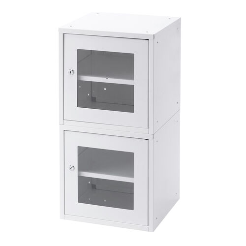 セキュリティボックス（小窓付き・小型・スチール製・鍵付き・スタッキング可能・簡単組立・A4・書類・セキュリティワイヤー）