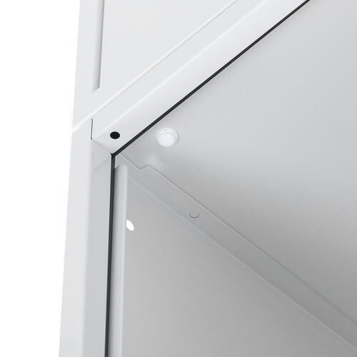 セキュリティボックス（小窓付き・小型・スチール製・鍵付き・スタッキング可能・簡単組立・A4・書類・セキュリティワイヤー）