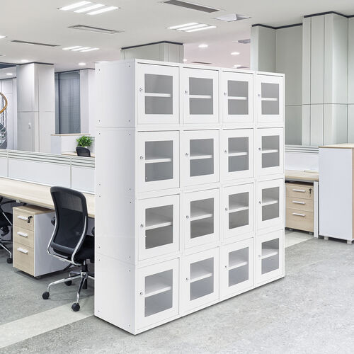 セキュリティボックス（小窓付き・小型・スチール製・鍵付き・スタッキング可能・簡単組立・A4・書類・セキュリティワイヤー）