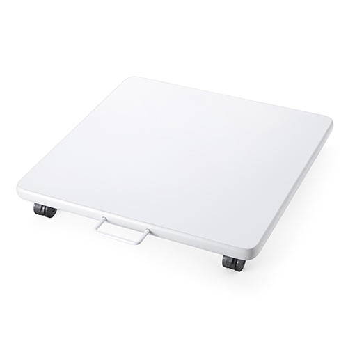 プリンター台（レーザー・インクジェットプリンター・スライド・キャスター・1段・デスク下・足元・白・50cm×50cm）EZ1-LPS007W