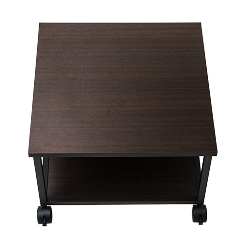 プリンター台（ラック・ワゴン・キャスター・収納・2段・木製・デスク下・足元・スライド・ダークブラウン・おしゃれ）EZ1-LPS012M