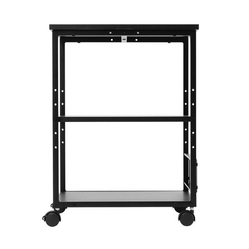 プリンタ台（プリンタラック・ロータイプ・キャスター付き・収納・棚付き・幅52cm×奥行52cm×高さ70cm・ブラック）