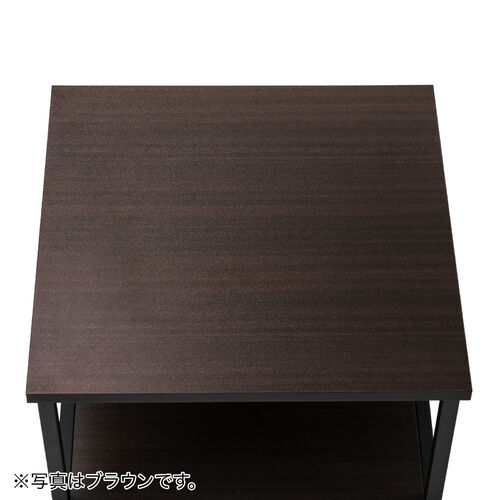 プリンタ台（プリンタラック・ロータイプ・キャスター付き・収納・棚付き・幅52cm×奥行52cm×高さ70cm・ブラック）