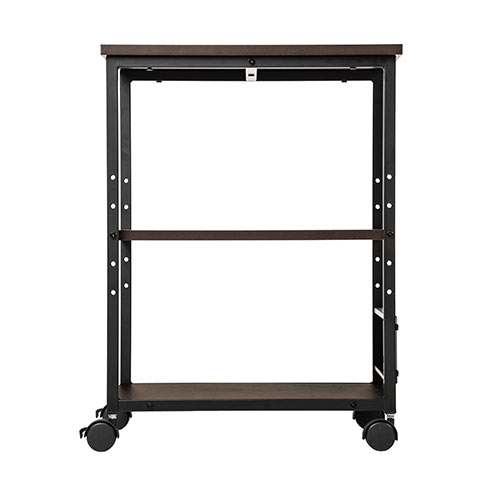 【アウトレット･訳あり・セール】プリンター台（木目調・プリンターラック・レーザープリンター・インクジェットプリンター対応・キャスター付き・3段・ブラウン）