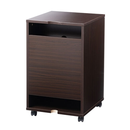 プリンタースタンド（木製・扉付・キャスター・ケーブル配線・ルーター収納・ケーブル収納）