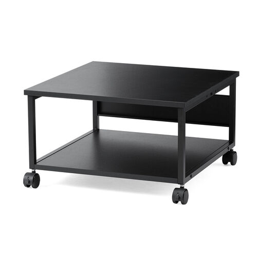 プリンター台（キャスター付き・幅60×奥行60cm・総耐荷重55kg・2段・プリンターカート・ブラック）