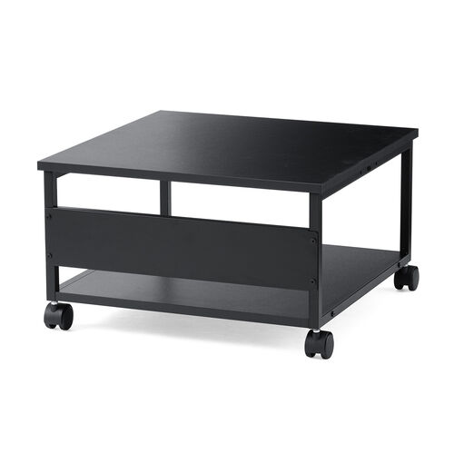 プリンター台（キャスター付き・幅60×奥行60cm・総耐荷重55kg・2段・プリンターカート・ブラック）