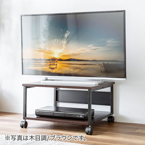 プリンター台（キャスター付き・幅60×奥行60cm・総耐荷重55kg・2段・プリンターカート・ブラック）