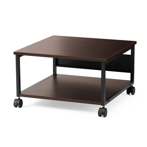 プリンター台（キャスター付き・幅60×奥行60cm・総耐荷重55kg・2段・プリンターカート・ブラウン）