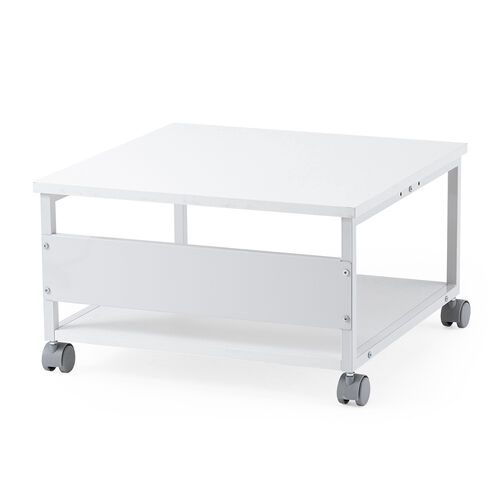 プリンター台（キャスター付き・幅60×奥行60cm・総耐荷重55kg・2段・プリンターカート・ホワイト）