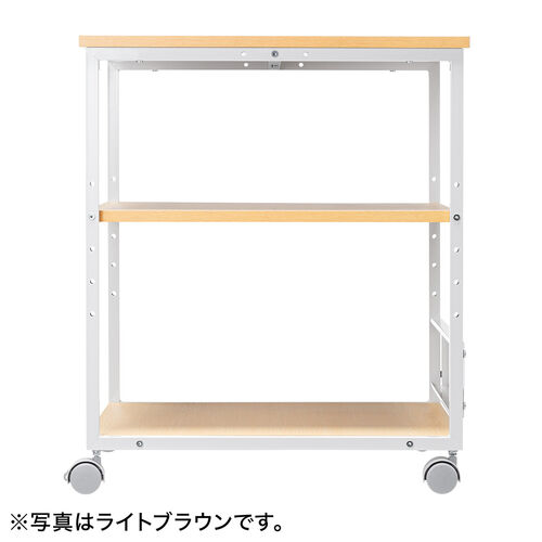 プリンタ台（プリンタラック・3段・キャスター付き・収納・棚付き・幅60cm×奥行60cm×高さ70cm・ブラック）