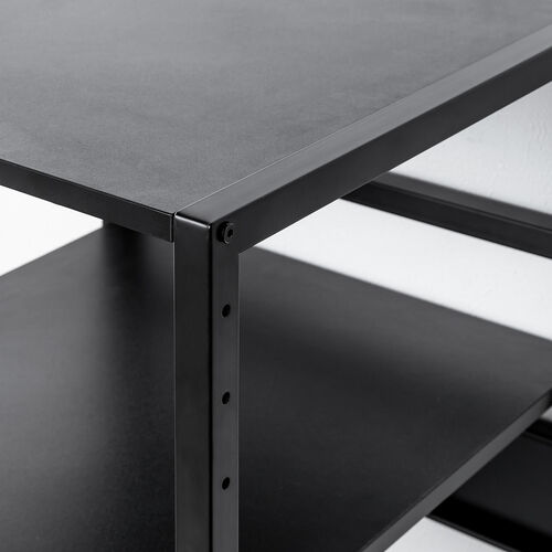 【アウトレット】プリンタ台（プリンタラック・4段・キャスター付・収納・棚付・幅47cm×奥行52cm×高さ100cm・ブラック）