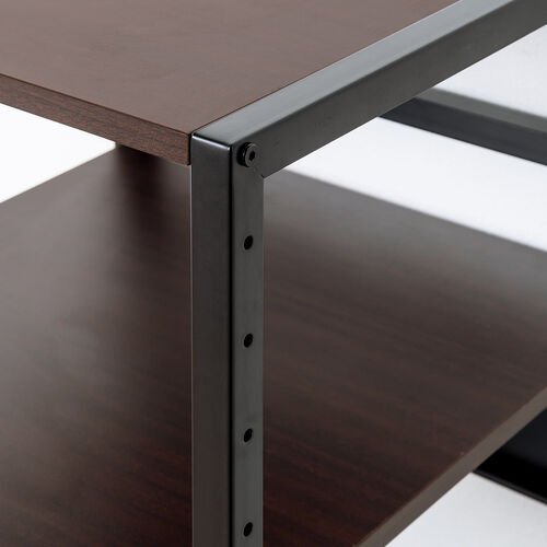 プリンタ台（プリンタラック・4段・キャスター付・収納・棚付・幅47cm×奥行52cm×高さ100cm・ブラウン）