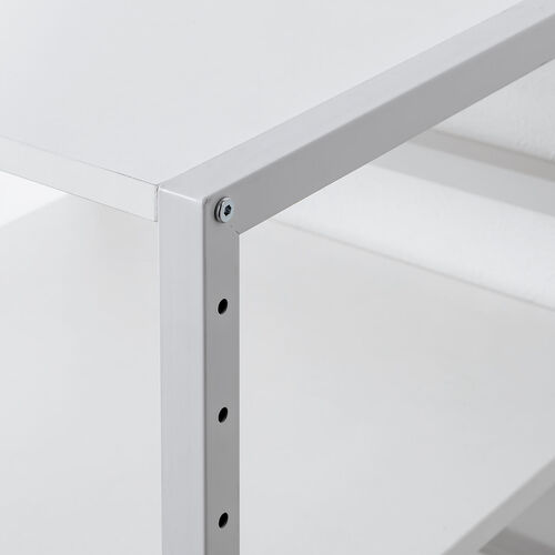 プリンタ台（プリンタラック・4段・キャスター付・収納・棚付・幅47cm×奥行52cm×高さ100cm・ホワイト）