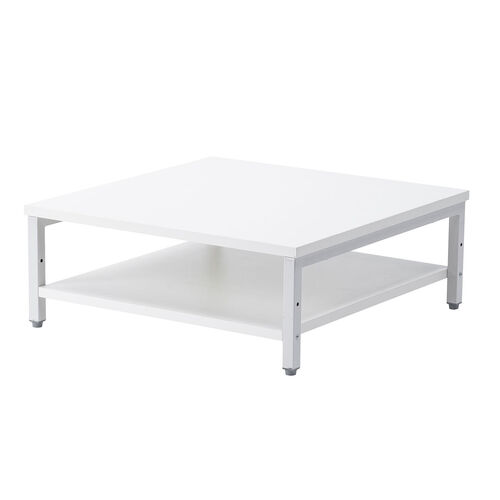 プリンタ台（卓上・レーザープリンター設置・クランプ固定・オフィス・コンパクト2段・耐荷重50kg・52×52cm・ホワイト）