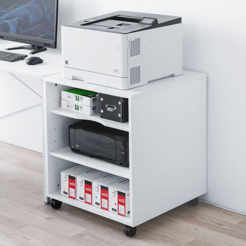 プリンタ台（プリンタラック・キャスター・ボックス・高さ70cm・幅60cm・奥行60cm・タップ受け付）