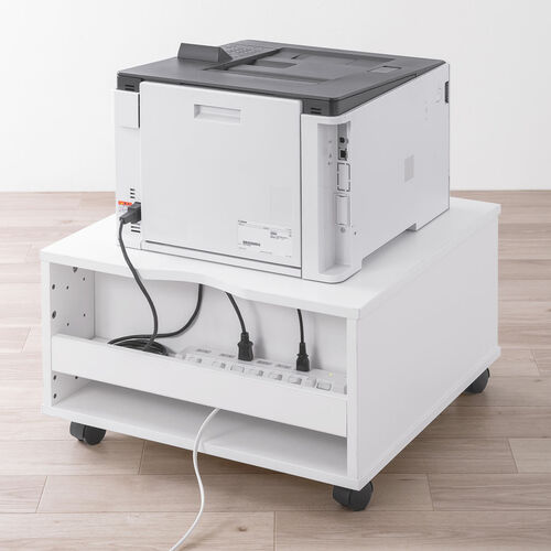 プリンタ台（プリンタラック・キャスター・ボックス・高さ35cm・幅60cm・奥行60cm・タップ受け付）